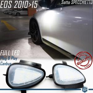 Placchette LED Luci Sotto Specchietto per VW Eos Restyling, Canbus 6.500K Bianco Ghiaccio, Plug & Play 
