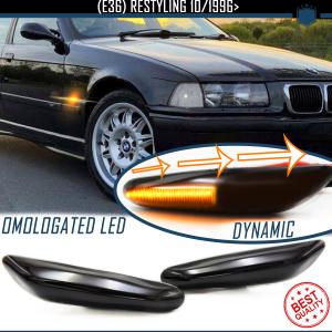 Frecce Laterali LED Dinamiche Sequenziali per BMW Serie 3 (E36) Restyling, Omologate, CANbus No Error Nero Fumè