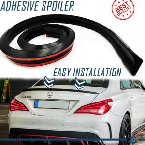 Rear SPOILER For MERCEDES CLA adhesive, for Trunk / Roof Lip Wing in BLACK EPDM flexible