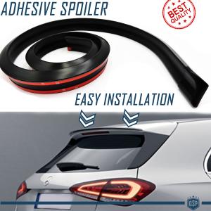 Rear SPOILER For MERCEDES A-B CLASS adhesive, for Trunk / Roof Lip Wing in BLACK EPDM flexible