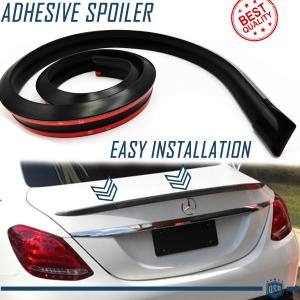 Rear SPOILER For MERCEDES C CLASS adhesive, for Trunk / Roof Lip Wing in BLACK EPDM flexible