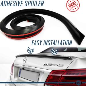Rear SPOILER For MERCEDS E CLASS adhesive, for Trunk / Roof Lip Wing in BLACK EPDM flexible