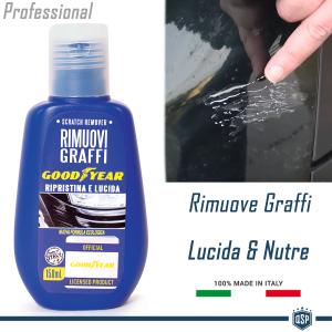 Rimuovi Graffi Carrozzeria Professionale GOODYEAR | Ripristina e Lucida Auto | MADE IN ITALY 150ML
