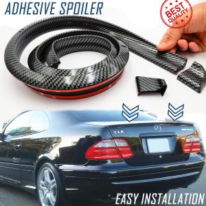 Adhesive Rear SPOILER FOR MERCEDES CLK, for Trunk / Roof Lip Wing in BLACK Carbon Fiber Effect EPDM flexible