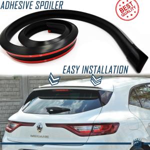 Rear SPOILER For RENAULT MEGANE-SCENIC adhesive, for Trunk / Roof Lip Wing in BLACK EPDM flexible
