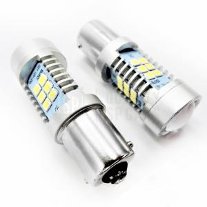 2pcs LED REVERSE for Alfa Romeo Spider Duetto (66-94),  Bulbs P21W - BA15S With Lens 3D 21 Led, 6500K White ICE CANBUS 