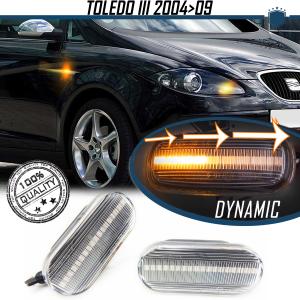 2 Sequential Dynamic LED Side Markers for SEAT TOLEDO 3 (04-09) | E-Approved, Canbus No Error