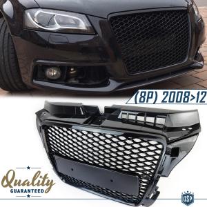 Front GRILLE for AUDI A3 RS3 8P (08-12) | Honeycomb, Glossy Black
