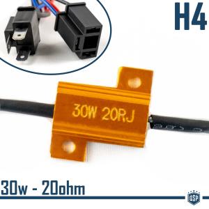 1x Résistance Filtre Supplémentaire 30W-20 OHM pour Ampoules kit LED H4 CANBUS Décodeur Sans Erreurs