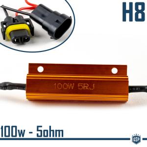 X1 Filtro Corazzato CANBUS 100W-5 Ohm Plug & Play per Lampade Kit Led H8 SPEGNI SPIA Avaria Errore