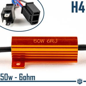 1x Résistance Filtre Supplémentaire 50W-6 OHM pour Ampoules kit LED H4 CANBUS Décodeur Sans Erreurs