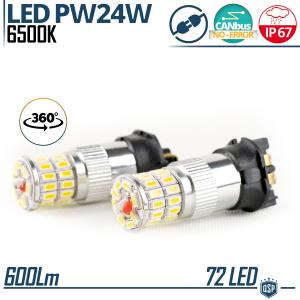 2 Lampadine LED PW24W Canbus | Luci Diurne DRL | Bianco Ghiaccio 6500K Luce 360° | Plug & Play