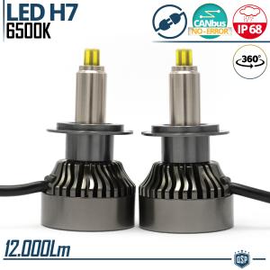 H7 Full LED Kit for LENTICULAR HEADLIGHTS | Powerful 360° light 12.000 Lumens | Conversion from HALOGEN H7 to LED | CANbus, Plug & Play