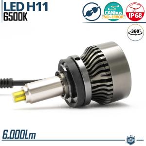 1 Ampoule LED H11 pour PHARE LENTICULAIRE | Lumière Puissante à 360° 6000 Lumens | Conversion de HALOGÈNE H11 à LED | CANbus, Plug & Play