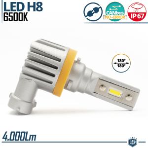 1 Ampoule LED H8 | Blanc Pur 6.500K Puissant 4000LM | CANbus Anti Erreur, Plug & Play