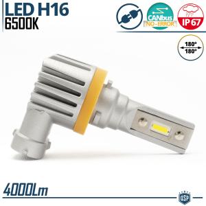 1x Lampada Full LED H16 | Luce Potente Bianco Ghiaccio 6500K 4000LM | Canbus No Error, Plug & Play