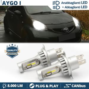 Kit Led H4 pour Toyota Aygo I (05-14) Feux de Croisement + Route | 6500K 8000LM | Plug & Play
