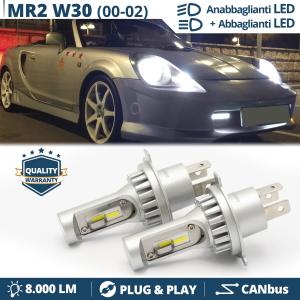 Kit LED H4 Per Toyota MR2 W30 (99-03) Luci Anabbaglianti + Abbaglianti | 6500K 8000LM | Plug & Play