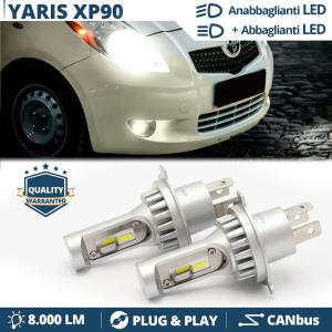 Kit LED H4 Per Toyota Yaris XP90 (05-11) Luci Anabbaglianti + Abbaglianti | 6500K 8000LM | Plug & Play