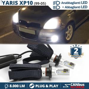 H4 LED Kit für TOYOTA YARIS XP10 Abblendlicht + Fernlicht | 6500K Weiss Eis 8000LM CANbus