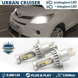 Kit LED H4 Per Toyota Urban Cruiser (09-14) Luci Anabbaglianti + Abbaglianti | 6500K 8000LM | Plug & Play