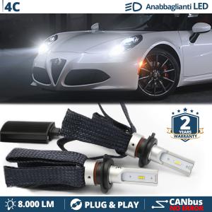 H7 LED Kit for Alfa Romeo 4C Low Beam CANbus Bulbs | 6500K Cool White 8000LM