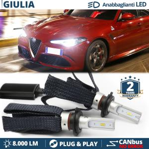 H7 LED Kit for Alfa Romeo Giulia from 2016 Low Beam CANbus Bulbs | 6500K Cool White 8000LM