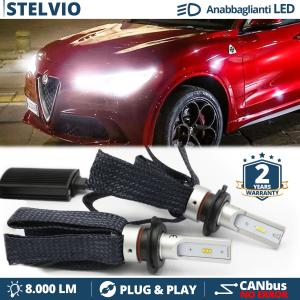 H7 LED Kit for Alfa Romeo Stelvio from 2016 Low Beam CANbus Bulbs | 6500K Cool White 8000LM