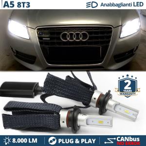 H7 LED Kit für Audi A5 8T3 Abblendlicht CANbus Birnen | 6500K Weißes Eis 8000LM