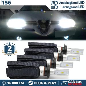 LED ABBLENDLICHT + FERNLICHT für Alfa Romeo 156 (97-03) | Weißlicht Konvertierung 6500K, CANbus 