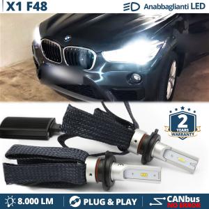 H7 LED Kit für BMW X1 F48 15-18 Abblendlicht CANbus Birnen | 6500K Weißes Eis 8000LM