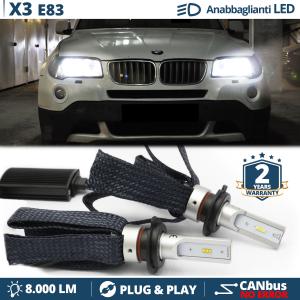 Kit LED H7 para BMW X3 E83 Luces de Cruce CANbus | 6500K Blanco Frío 8000LM