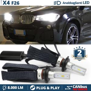 Kit LED H7 para BMW X4 F26 Luces de Cruce CANbus | 6500K Blanco Frío 8000LM