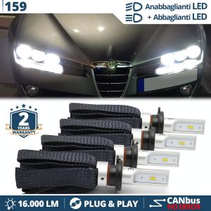 Feux de CROISEMENT + ROUTE LED pour Alfa 159 (05-11) | Conversion Lumière Blanche 6.500K, CANbus