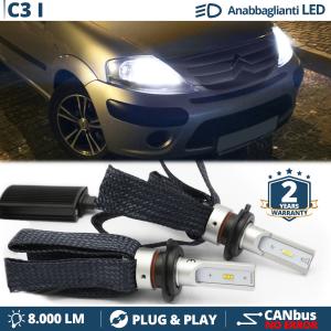H7 LED Kit for Citroen C3 1 Low Beam CANbus Bulbs | 6500K Cool White 8000LM
