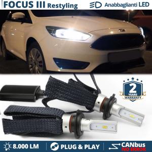H7 LED Kit für Ford Focus mk3 Facelift Abblendlicht CANbus Birnen | 6500K Weißes Eis 8000LM