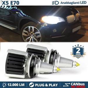 Kit LED H7 para BMW X5 (E70) Luces de Cruce | Bombillas LED CANbus Blanco Frío | 6500K 12000LM