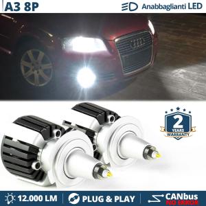 H7 LED Kit für Audi A3 (8P) Abblendlicht | LED Birnen CANBUS Weiß Eis | 6500K 12000LM