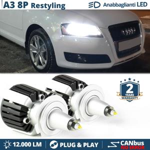 H7 LED Kit for Audi A3 (8P) Facelift Low Beam | Led Bulbs Ice White CANbus 55W | 6500K 12000LM
