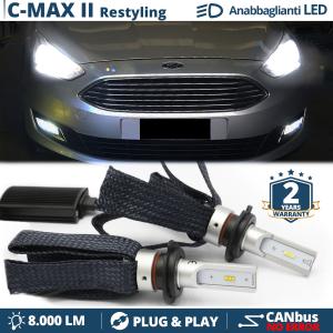 H7 LED Kit for Ford C-MAX 2 Facelift Low Beam CANbus Bulbs | 6500K Cool White 8000LM