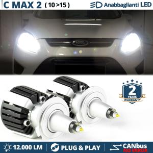 H7 LED Kit for Ford C-Max II Low Beam | Led Bulbs Ice White CANbus 55W | 6500K 12000LM