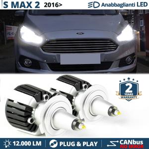 H7 LED Kit for Ford S-Max 2 Low Beam | Led Bulbs Ice White CANbus 55W | 6500K 12000LM