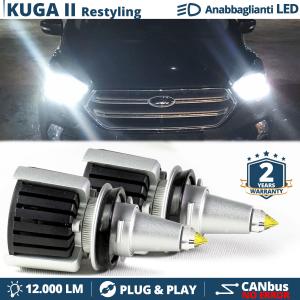 H7 LED Kit for Ford Kuga 2 Facelift Low Beam | Led Bulbs Ice White CANbus 55W | 6500K 12000LM