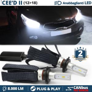 H7 LED Kit for Kia Cee'd 2 Low Beam CANbus Bulbs | 6500K Cool White 8000LM
