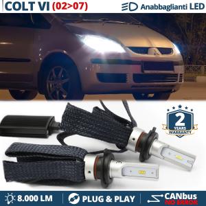 Kit LED H7 pour Mitsubishi Colt 6 (02-08) Feux de Croisement CANbus | 6500K Blanc Pur 8000LM