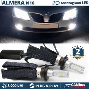H7 LED Kit for Nissan Almera 2 00-02 Low Beam CANbus Bulbs | 6500K Cool White 8000LM