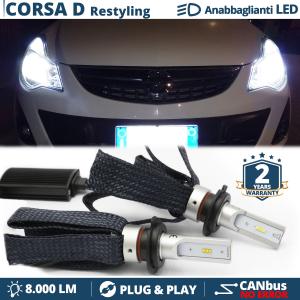 H7 LED Kit für Opel CORSA D Facelift Abblendlicht CANbus Birnen | 6500K Weißes Eis 8000LM