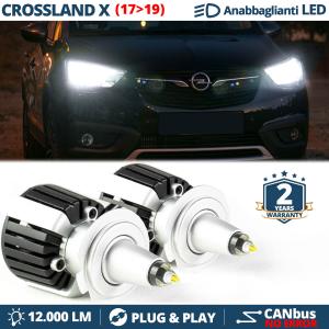 Kit LED H7 para Opel Crossland X Luces de Cruce | Bombillas LED CANbus Blanco Frío | 6500K 12000LM