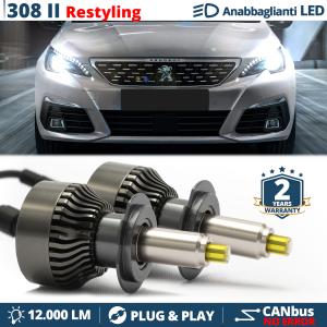 Kit Full Led H7 per Peugeot 308 2 Restyling Luci Bianche Anabbaglianti CANbus | 6500K 12000LM