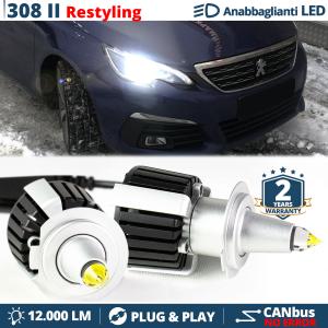 Kit Full LED H7 Per Peugeot 308 2 Restyling Anabbaglianti Lenticolari CANbus | 6500K 12000LM